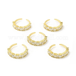 Открытое кольцо-манжета с треугольниками из прозрачного циркония&nbsp;RJEW-H120-06G