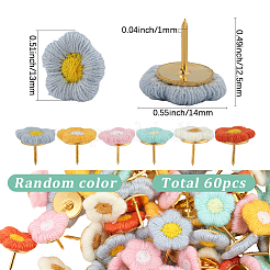 60 шт. кнопки-цветы из полиэстера и сплава&nbsp;AJEW-SC0031-46