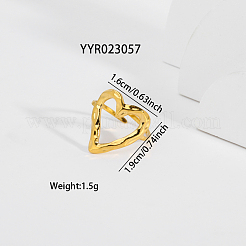 Открытые кольца-манжеты из нержавеющей стали 304 с полым сердцем для женщин&nbsp;LZ8065-1