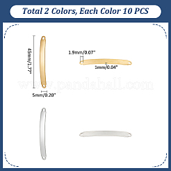 20 шт. 2-х цветные подвески-соединители из нержавеющей стали 304&nbsp;STAS-UN0055-52