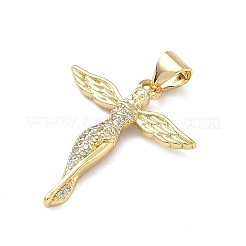 Латунные микропаве прозрачные подвески с фианитом&nbsp;KK-F930-29A-G