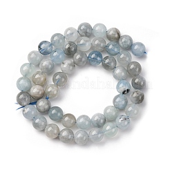 Природные Аквамарин бисер нитей G-P342-11-8mm-AB-02