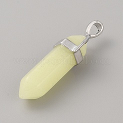 Синтетические светящиеся каменные двойные заостренные подвески&nbsp;G-WH0031-04P-10