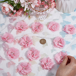 30 шт. полиэстер и пластик искусственный жемчуг и стразы цветочные украшения аксессуары&nbsp;DIY-SP0006-06C