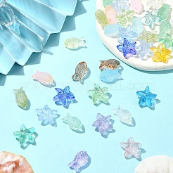 50шт 2 стиля прозрачные стеклянные бусины GLAA-YW0003-77