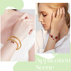 8 шт. латунные красные эмалевые подвески в виде растений в европейском стиле&nbsp;OPDL-BBC0001-03G-02