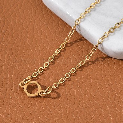 Ожерелья с подвесками из нержавеющей стали 304 с химическим символом NJEW-Z073-03G-01-1