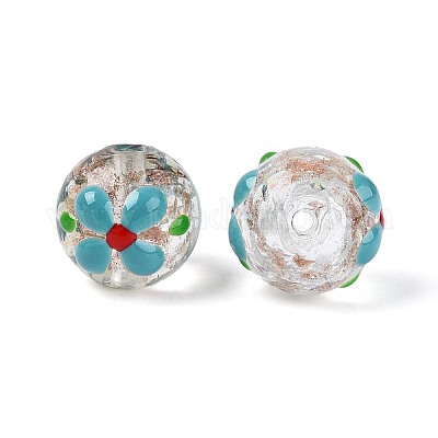 Светящиеся бусины лэмпворк из золота и песка ручной работы LAMP-N035-04A-1