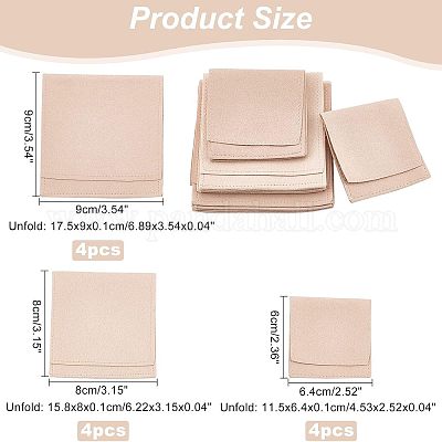 12 шт. 3 стили микрофибровых мешочков для украшений подарочные мешочки ABAG-NB0001-54B-1