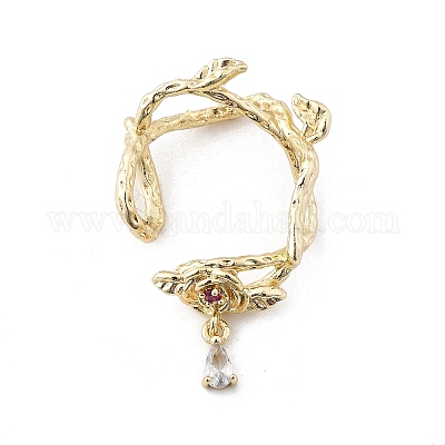 Латунная оправа из бусинок из прозрачного кубического циркония с микропаве KK-K371-49G-1