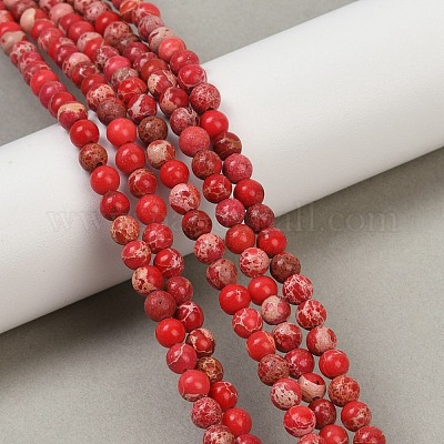 Нити бусин из окрашенного натурального регалита/императорской яшмы/морского осадка яшмы G-B124-C04-16-1