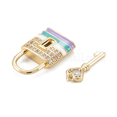 Латунные микропаве прозрачные подвески с фианитом KK-K255-19G-1