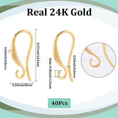 40 шт латунные серьги крючки KK-SC0006-53G-1