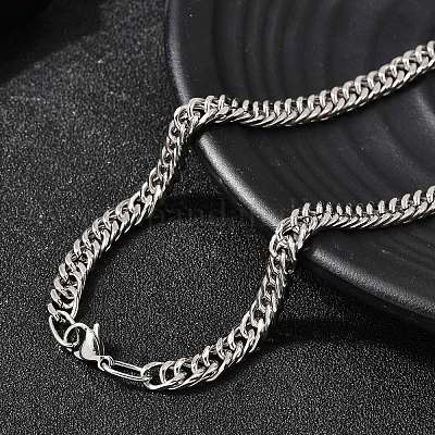 6 мм кубинские звенья цепи из нержавеющей стали 304 для мужчин NJEW-B134-08B-P-1