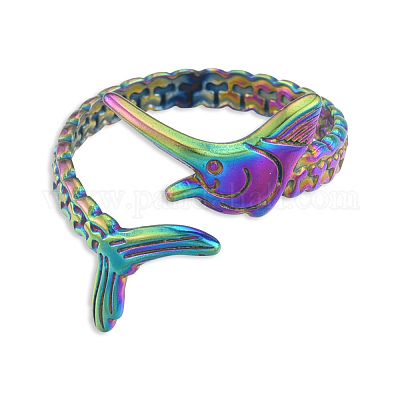 Ионное покрытие(ip) 201 нержавеющая сталь fishbone wrap открытое кольцо-манжета для женщин&nbsp;RJEW-N038-101M-1