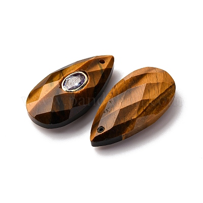 Природных тигровый глаз подвески G-P586-01G-08-1