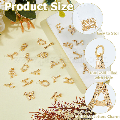 26 шт. 26 х стилей латунные подвески с буквами a~z&nbsp;PALLOY-HS00024-1