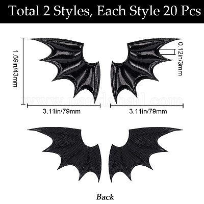 40 шт. 2 стильных аксессуара из искусственной кожи в виде крыла демона FIND-GF0005-93C-1