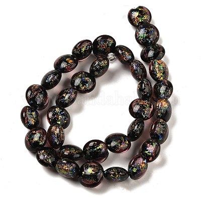 Нити стеклянных бусин из дихроичной фольги ручной работы DICH-U001-11D-1