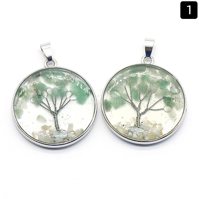 Естественный зеленый авантюрин подвески&nbsp;PW-WGDCF81-09-1