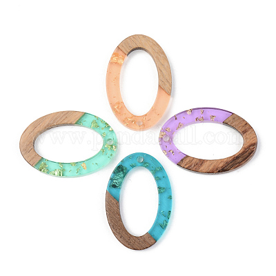 Подвески из прозрачной смолы и ореха RESI-S389-022A-B-1