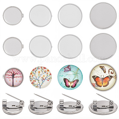 40 шт. 4 стиля брошь из нержавеющей стали 304 с кабошонами STAS-BBC0007-28-1