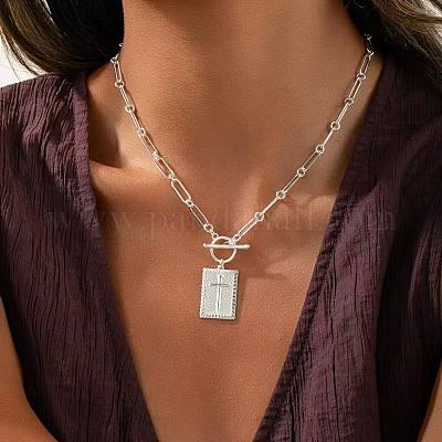 Кулон из нержавеющей стали 304 с крестом в форме прямоугольника или ожерелья FS-WG75DB4-02-1