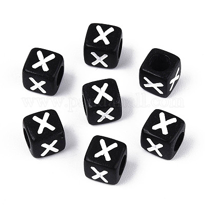 Начальные акриловые бусины с горизонтальной дырочкой OACR-ZX006-35X-1