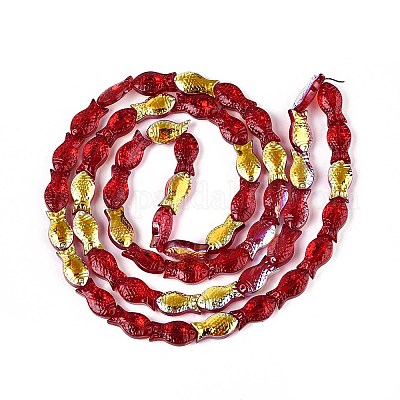 Прозрачность гальванизированные стеклянные бусины нити GLAA-T023-40A-10-1