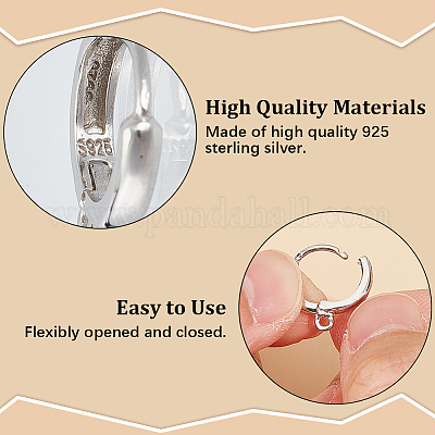 1 пара серег-колец из стерлингового серебра с родиевым покрытием STER-BBC0006-31P-1