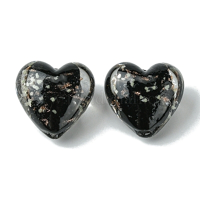 Светящиеся бусины лэмпворк из золота и песка ручной работы FOIL-B001-03B-1