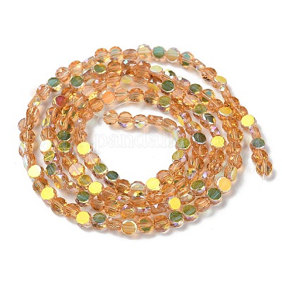 Прозрачные стеклянные бусины гальваническим пряди GLAA-Q099-A01-13-1