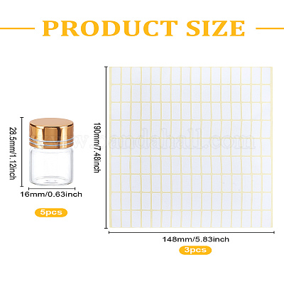 5 шт. стеклянные трубки для хранения бусин AJEW-LP0001-89-1