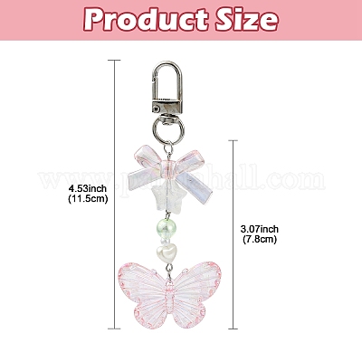 Бабочка бант акриловый кулон украшение HJEW-YW00034-01-1