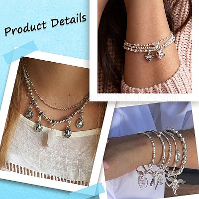 320 шт. 4 стиля 304 нержавеющая сталь разделительные бусины STAS-SC0006-88-1