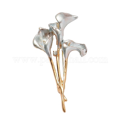 Обычные каллилии цинковый сплав эмалевые броши PW-WG19A07-02-1