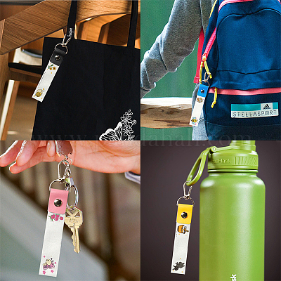 Брелок для ключей из искусственной кожи и хлопка с именным маркером AJEW-WH0514-013-1