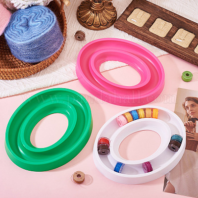 3 шт. 3-цветный пластиковый овальный держатель шпули AJEW-TA0002-38-1