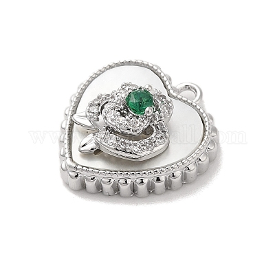 Латунные микропаве прозрачные подвески с фианитом KK-Z073-27P-1