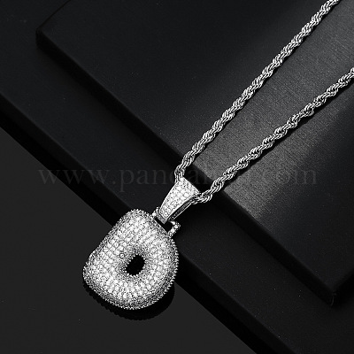 Латунные микропаве прозрачные кубические цирконии массивные инициальные подвески ожерелья WG24EA8-04-1