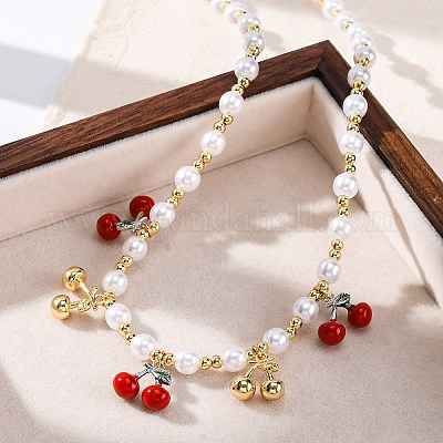 Ожерелья из латунных бусин с микропаве из прозрачного кубического циркония NJEW-Z059-04G-04-1