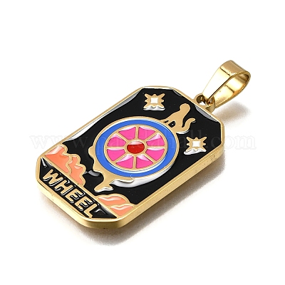 Эмалевые подвески из нержавеющей стали 304 таро STAS-M119-09I-G-1