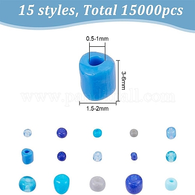 225 г 15-х видов стеклянных бусин с эффектом запекания SEED-HY0001-07-1