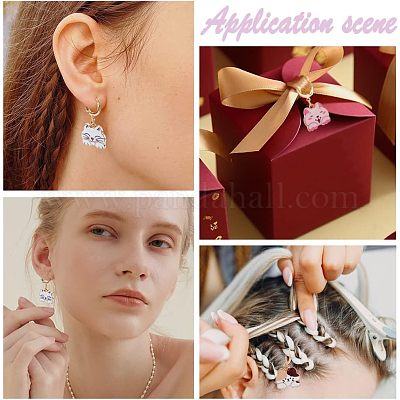 Подвеска в виде кошачьей головы из сплава эмали AJEW-PH01436-1