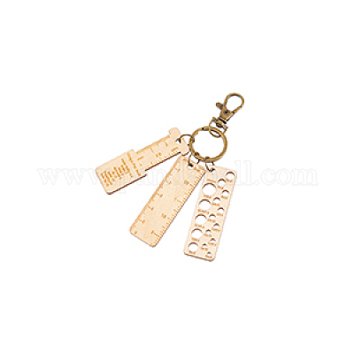 1 комплект брелоков из бланшированного миндального дерева KEYC-BC0001-19-1