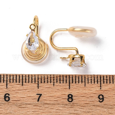 Фурнитура для ушей из латуни с микропаве из кубического циркония KK-F898-15F-G-1