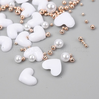 Сердце пластик кабошон гвоздь MRMJ-I001-04B-RG-1