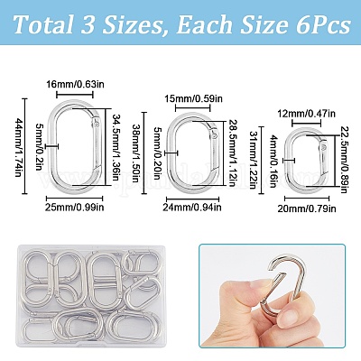 18шт 3 стиля пружинные кольца из цинкового сплава FIND-SP0001-13-1