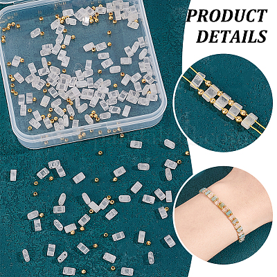 1 нить прямоугольных бусин из натурального розового кварца G-NB0005-53-1