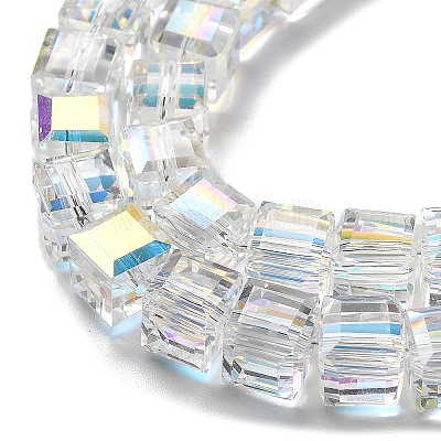 Стеклянные бусины с гальваническим покрытием  EGLA-H108-01A-AB01-1